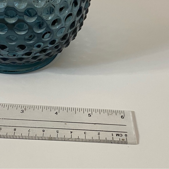 RARE Fenton Hobnail Ruffled Bowl Vase Federal Blue 5” Excellent Condition Fots - Picture 8 of 16